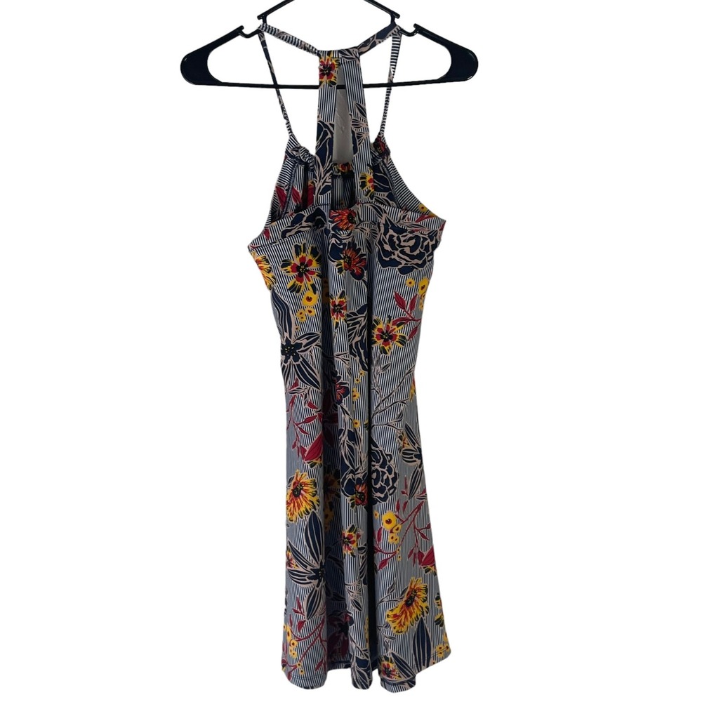 Balance Collection‎ Women's Size Medium Blue Striped Floral Knee Length Dress - Picture 5 of 8
